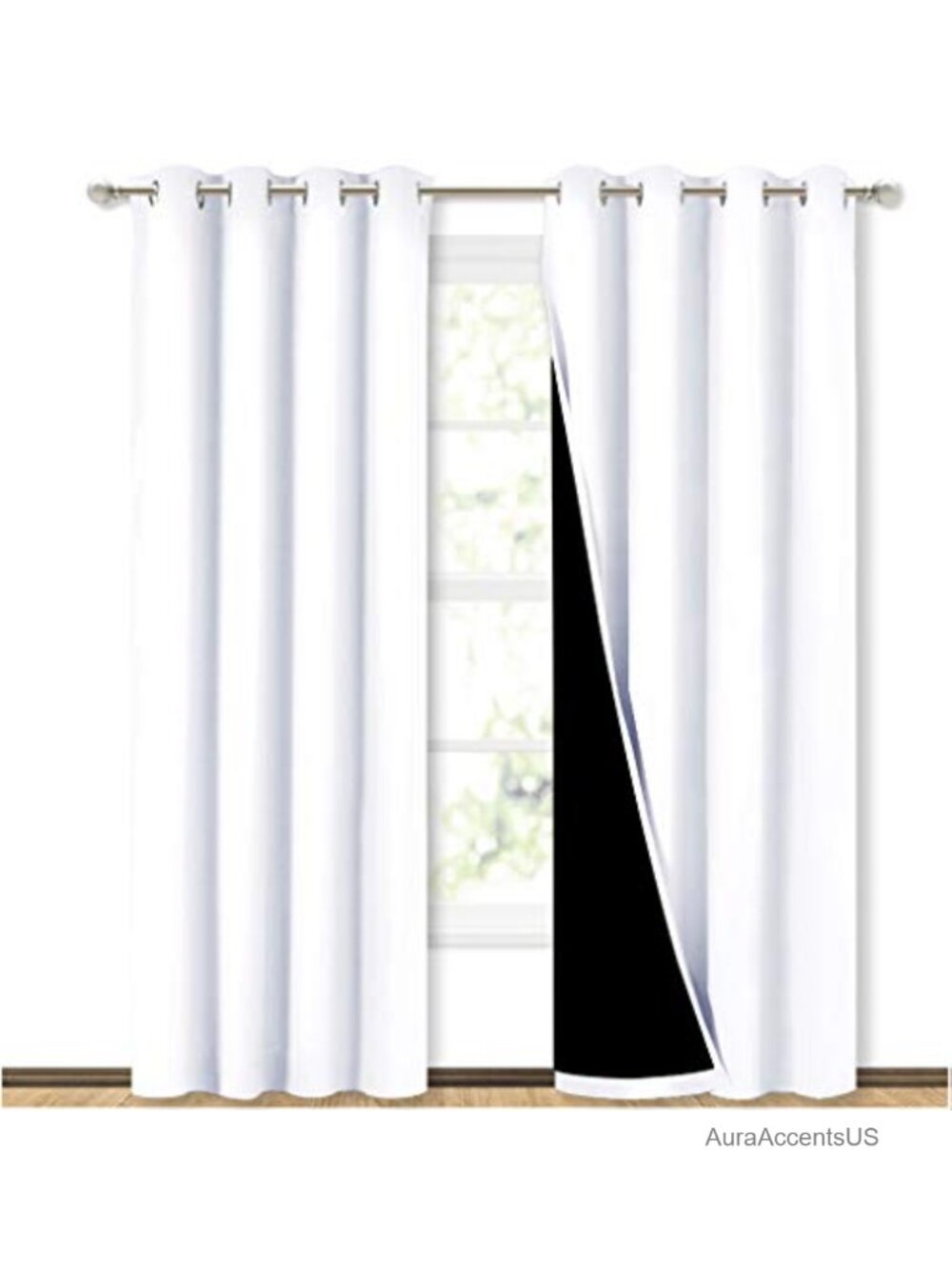 2-Piece Room Darkening Grommet Curtain Panels 84" Thermal Insulated